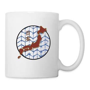 Shibori Indigo - Japan Kanji Kreis abstrakt Design - Tasse - Weiß - Rechts