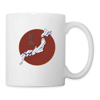 Shibori Indigo - Japan Kanji Roter Kreis Design - Tasse - Weiß - Rechts
