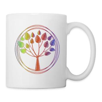 Baum bunt Farbe Herbst Blätter - Tasse - Weiß - Rechts