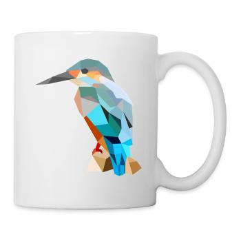 Kingfisher Kingfisher bird Polygon Shirt Mask Mug - Mug - white - Right