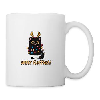 Christmas Black Fluffy Cat Gift - Mug - white - Right