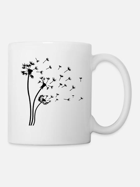 Pusteblume Pusteblumen Schirmchen fliegen Sommer - Tasse - Weiß