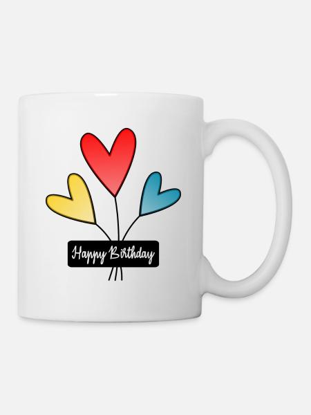 HAPPY BIRTHDAY. ANNIVERSAIRE - Mug blanc - blanc