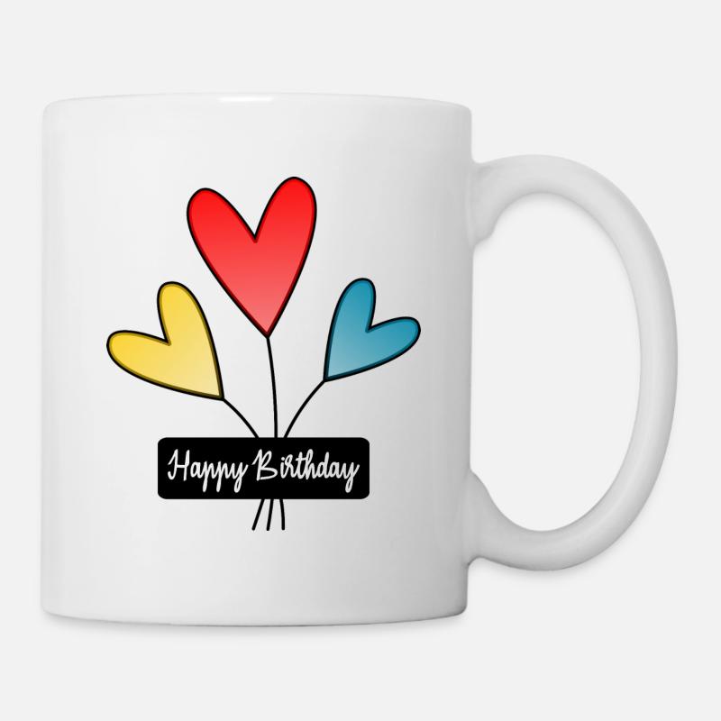 HAPPY BIRTHDAY. ANNIVERSAIRE - Mug blanc - blanc