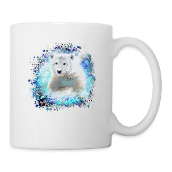 polar bear, graffiti, blue, painting,bear - Mug - white - Right