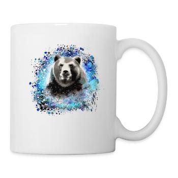 Bär, graffiti, blau,malerei,blau - Tasse - Weiß - Rechts