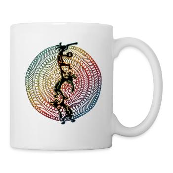 Kokopelli Musician Acrobats - Mandala 1 - Mug - white - Right