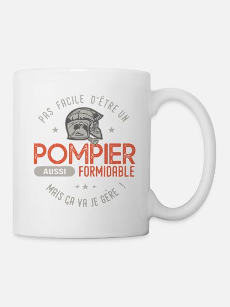 pompier formidable cadeau humour homme pompier - Mug blanc - blanc