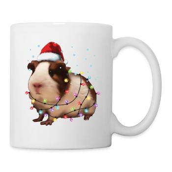 Christmas Guinea Pig - Funny Cute Santa Rodent - Mug - white - Right