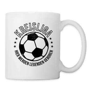 Kreisliga Spruch Fußball Motivation Legende Lustig - Tasse - Weiß - Rechts