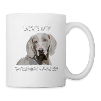 Ich liebe meinen Hund Weimaraner - Tasse - Weiß - Rechts