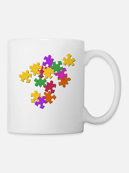Puzzle - Mug blanc - blanc