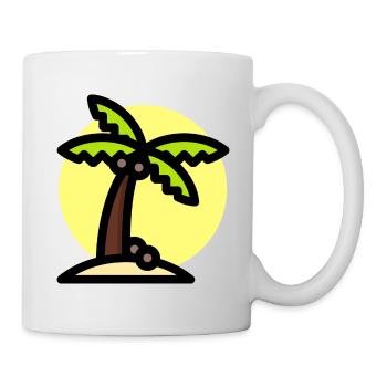 Sommerliebe Design mit Palme, Sand und Sonne - Tasse - Weiß - Rechts