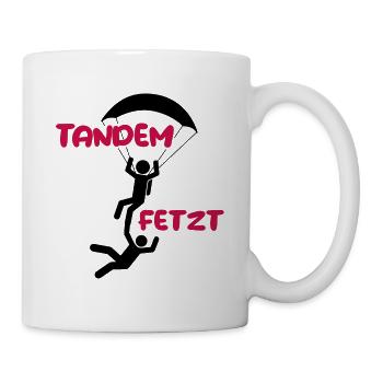 skydiver tandem fallschirm fallschirmspringer - Tasse - Weiß - Rechts