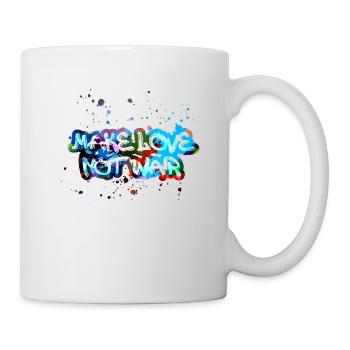 faire l’amour pas la guerre, typo rose, guerre, graffiti - Mug blanc - blanc - Droite
