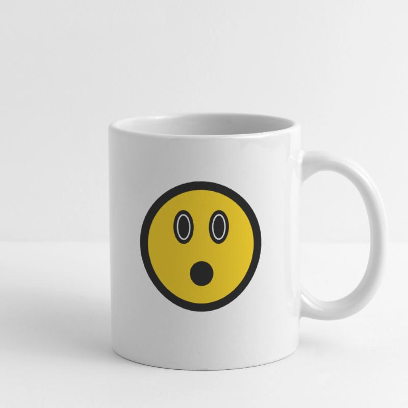 Émoticône perplexe - Symbole d’image - Stroke Face Mug blanc