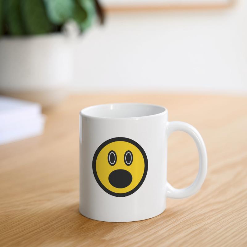 Émoticône perplexe, icône d'image, visage de bâton Mug blanc