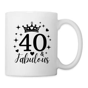 40. Geburtstag. Fabelhaft 40 - Tasse - Weiß - Rechts