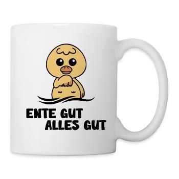 bauernhof ente gut alles gut dorfkind landleben - Tasse - Weiß - Rechts