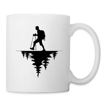 hiking trekking hiking trail hiked forest bathing - Mug - white - Right