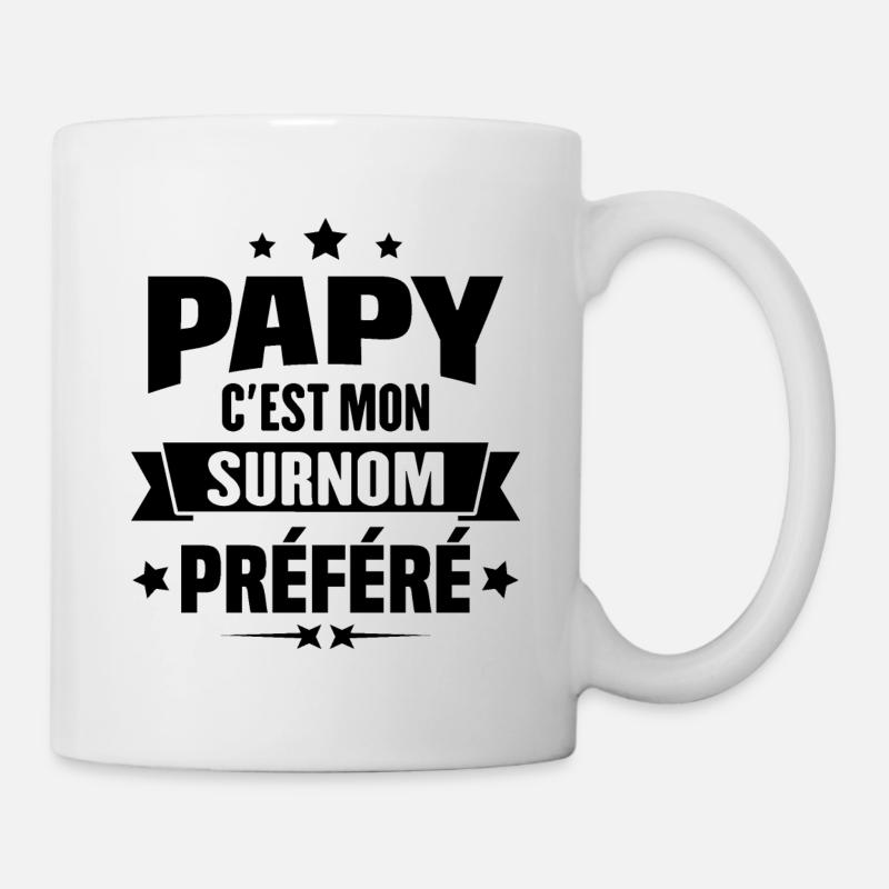 Papy c'est mon surnom préféré, Cadeau grandpère - Mug blanc - blanc