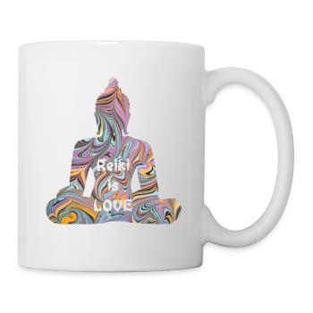 reiki with buddha e 14 - Mug - white - Right