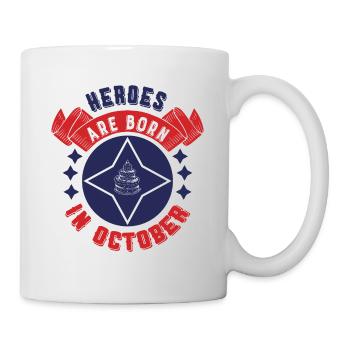 Les héros naissent en octobre - Mug blanc - blanc - Droite