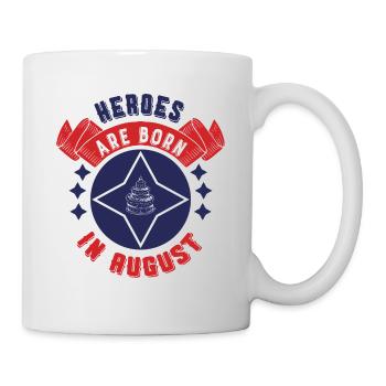 Les héros naissent en août - Mug blanc - blanc - Droite