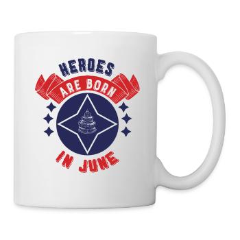Les héros naissent en juin - Mug blanc - blanc - Droite