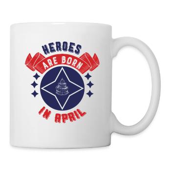 Les héros naissent en avril - Mug blanc - blanc - Droite