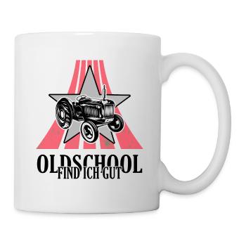 Tracteur oldschool nostalgie tracteur oldie de la campagne - Mug blanc - blanc - Droite