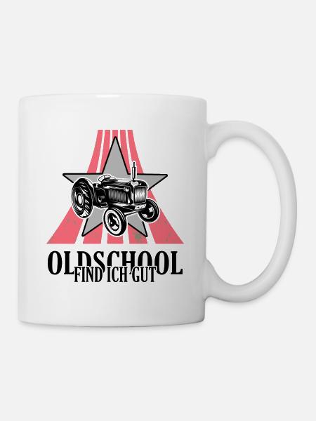 Tracteur oldschool nostalgie tracteur oldie de la campagne - Mug blanc - blanc