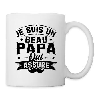 Je suis un Beau papa qui assure cadeau beau-papa - Mug blanc - blanc - Droite