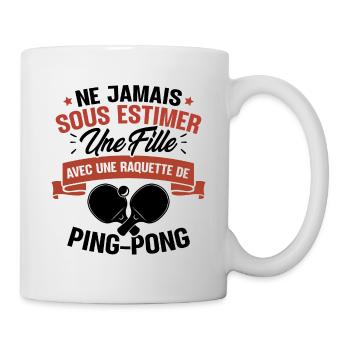Une fille et joueur de ping-pong - Mug blanc - blanc - Droite