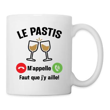 Le pastis m'appelle - Cadeau humour apéro alcool - Mug blanc - blanc - Droite