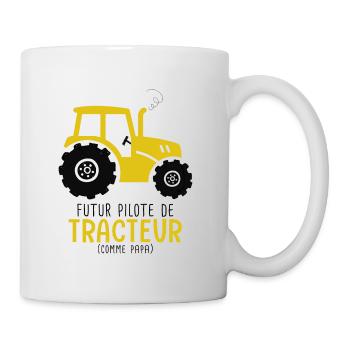 Agriculture futur pilote de tracteur comme papa - Mug blanc - blanc - Droite