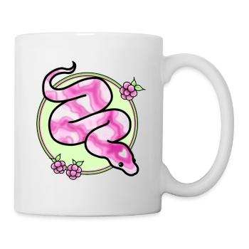Himbeer Schlange - Tasse - Weiß - Rechts