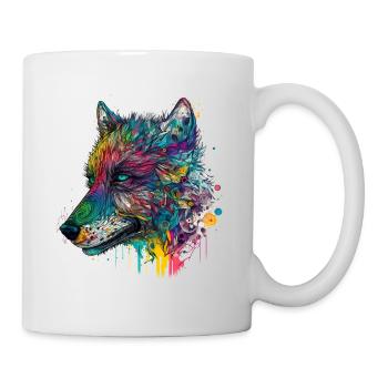 Wolf Wölfe Tiere Geschenk Kunst Tiermotiv - Tasse - Weiß - Rechts