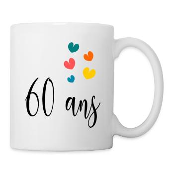 60 ANS. 60e ANNIVERSAIRE. ANNIVERSAIRE 60 ANS. 60 - Mug blanc - blanc - Droite