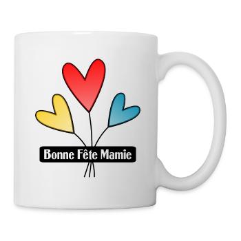 MAMIE. FÊTE DES MÈRES. BONNE FÊTE MAMIE. JE T'AIME - Mug blanc - blanc - Droite