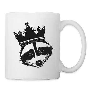 Illustration d’un raton laveur cool avec une couronne - Mug blanc - blanc - Droite