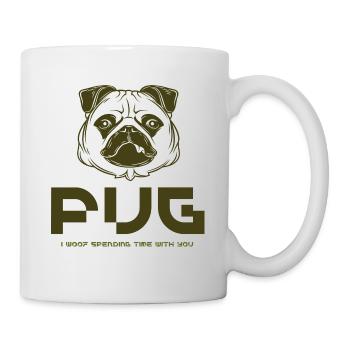 Pug Dog Lover i love dogs - Tasse - Weiß - Rechts