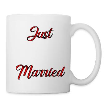 GERADE VERHEIRATET. ES LEBE DIE MARIES. Junggesellinnenabschied. - Tasse - Weiß - Rechts