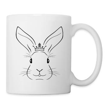 Umrissener Kaninchenkopf - Tasse - Weiß - Rechts