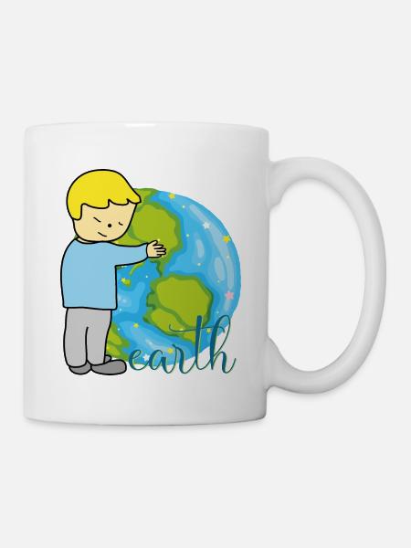 Erde Frieden - Tasse - Weiß