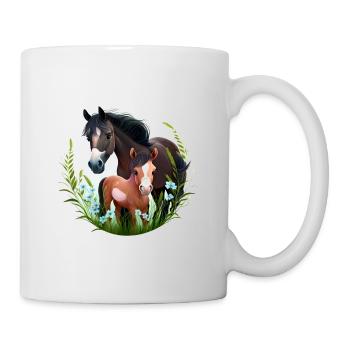 Chemise Cheval Tournoi d’équitation Fille Cheval - Mug blanc - blanc - Droite