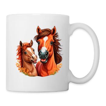 Chemise Cheval Equitation Poulain Écurie Fille - Mug blanc - blanc - Droite