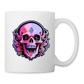 Crâne fou - Mug blanc - blanc - Droite