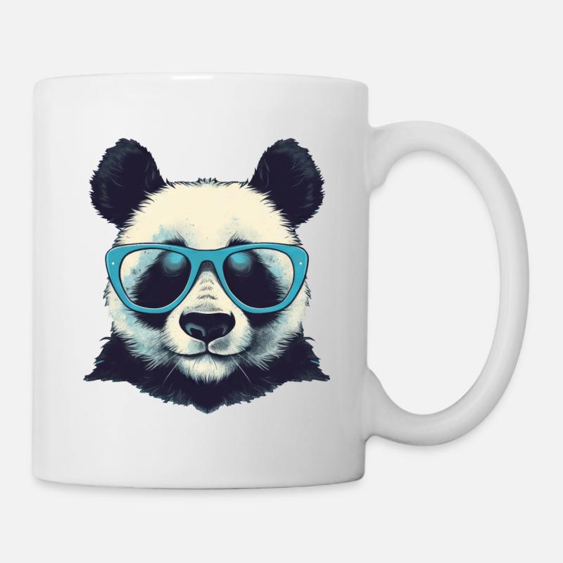 Cooler Panda mit Sonnenbrille - Tasse - Weiß