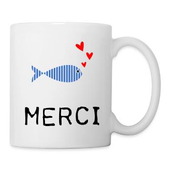 MERCI. THANKS. THANK YOU. ANNIVERSAIRE. NAISSANCE. - Mug blanc - blanc - Droite